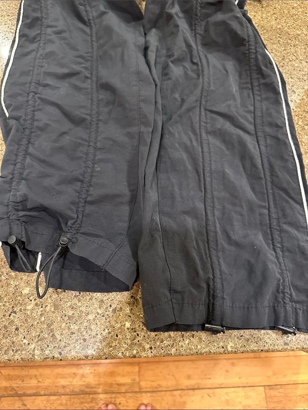 Men's Pacsun Black Track Pants with Side Stripe